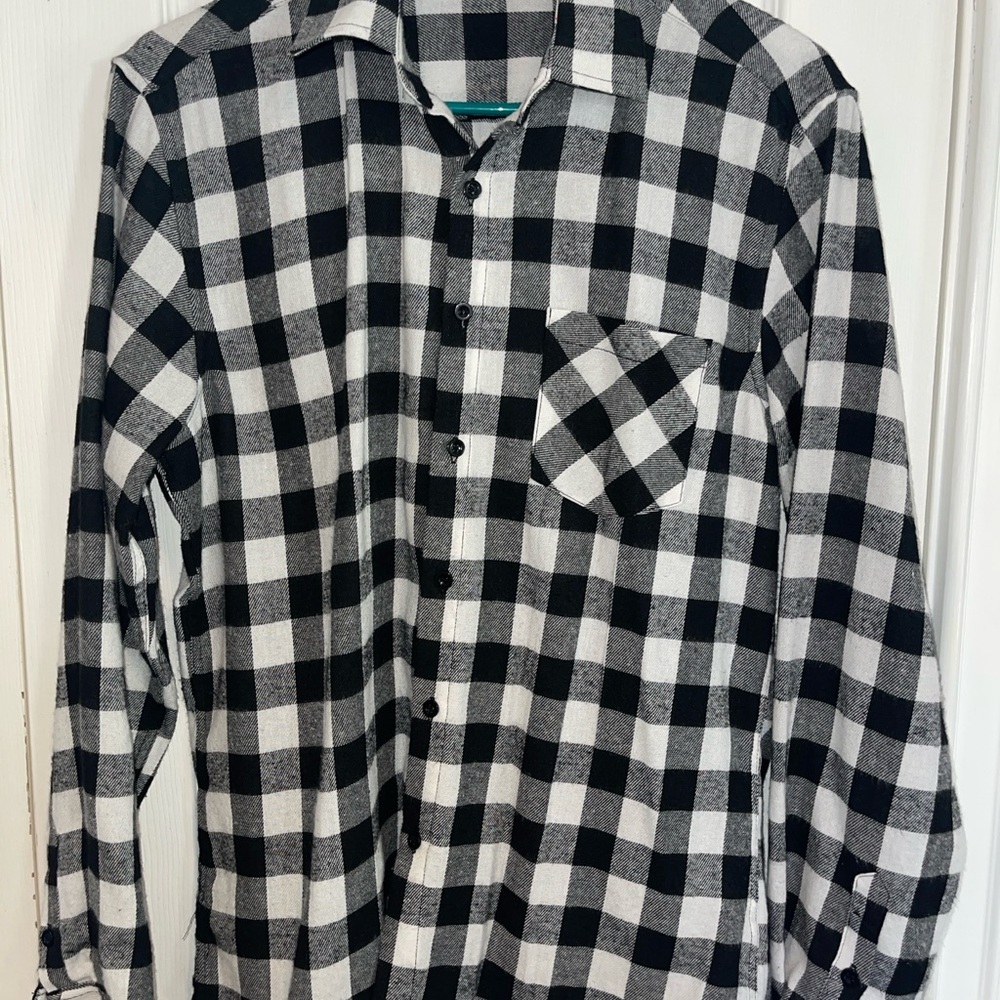 COOFANDY Black and White Checkered Men's Shirt Sz S SKU: 0826-50